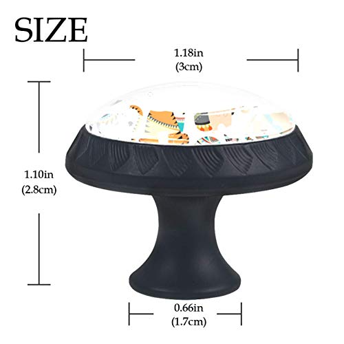 Boutons de tiroir en verre pour remplacer vos poignées usées motif tribal chic 4 pièces