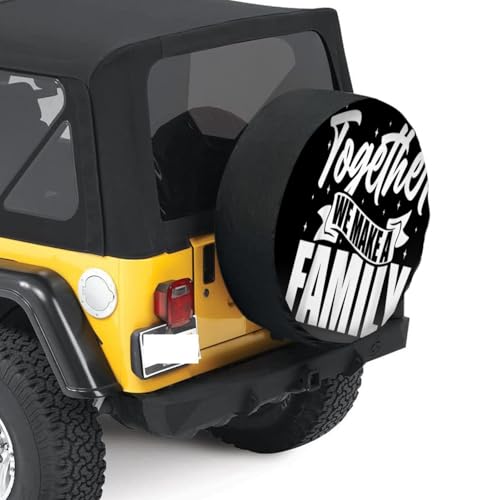 Together we Make a Family Family Team Reunion Group Spare Tire Cover, Wheel Cover with Wolf Print Waterproof Dust-Proof Universal Fit 15 inch2