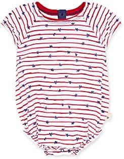 Burt’s Bees Baby Baby Girls Stars N Stripes Organic Baby Bubble Romper Size 0-3 Months | Cotton, (LY27690-CLD-3M)