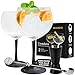 Produktbild MIAMIO - 2 x 650 ml Gin Glas / 2er Gin Gläser Set -Hochwertige Gin Tonic Gläser ideal für Gin und Cocktails - Geschenk Set inklusive Messbecher Glas und Rührlöffel Crystaluna Kollektion (Gin Tonic)