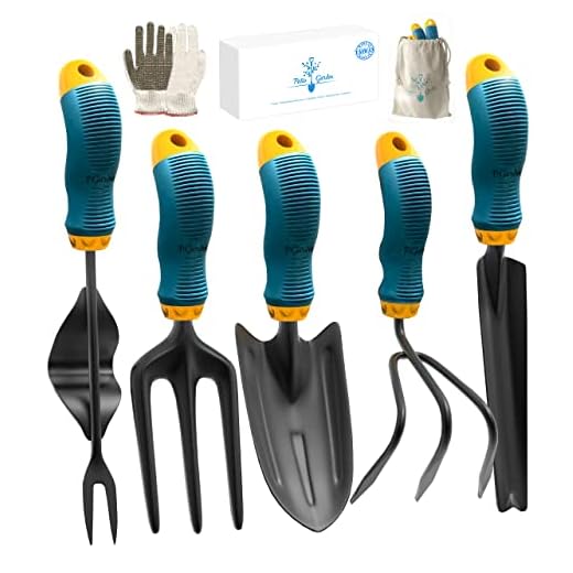 Gardening Tools Set from Alloy Steel - Heavy Duty Garden Tool Set with Rubber Non-Slip Handle - Gardening Kit with Gloves and Bag - Ergonomic Garden Hand Tools - Gardening Gifts for Men and Women