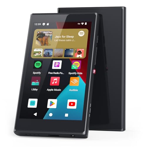 Android 14 MP3 Player with Spotify, PECSU 4' Touch Screen MP4 Music Player with Play Store, Family Link, Amazon Music, Libby, Audible (Black)