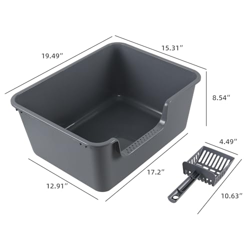 Arenero para Gato Abierto Set 2 Piezas Plástico Gris miniatura 3