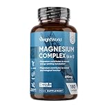 Magnesium Glycinate 4-in-1 Complex - 400mg Elemental Magnesium - 180 Vegan Capsules (3 Months Supply) - 1700mg as Citrate, Bisglycinate, Taurate & Malate - Added 90mg Leucine - Made in the UK