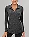 LURANEE Winter Plus Size Tunic Tops, 2XL Long Sleeve Zipper Activewear for Women - Black