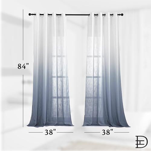Rideaux semi-transparents noirs de luxe en polyester mélangé - 7