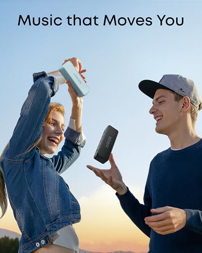 Image of Anker soundcore 2 Portable Bluetooth Speaker with 12 W Stereo Sound, BassUp, IPX7 Waterproof, 24-Hour Playtime, Wireless Stereo Pairing, Speaker for Home, Outdoors, Travel
