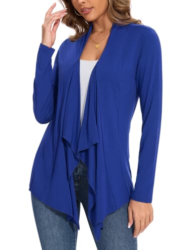 Image of Women's Casual Flowy Draped Open Front Cardigans Soft Cover Up Shrug
