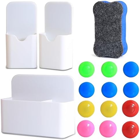 Magnetischer Whiteboard Marker-Halter – Starke Haftung, Verstellbare Fächer (weiß)