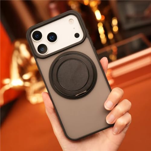 Coque iPhone 15 Pro antichoc à support magnétique rotatif et dos mat