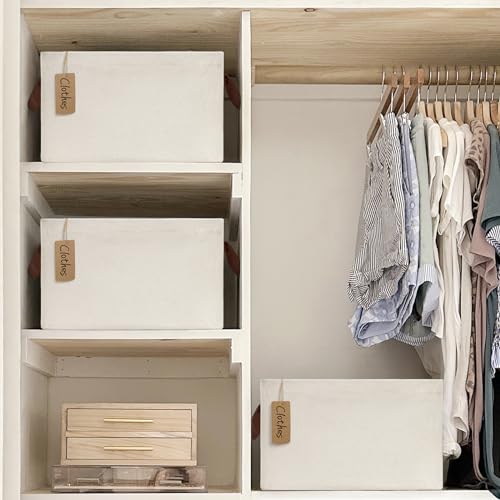 Chicvita FXJS-WHITE20L-2PCSCHICVITA Storage Bins For Shelves, Closet Bins For Organization, Storage Baskets thumb #1