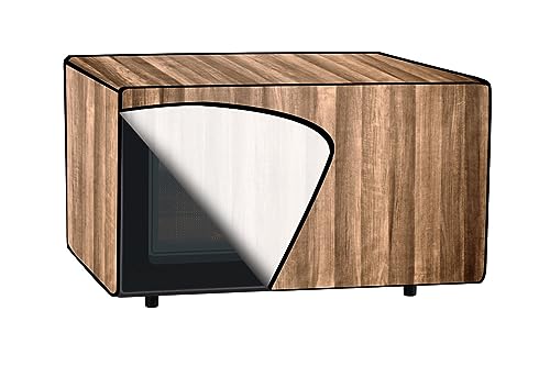 Image of The Furnishing Tree PVC Waterproof Microwave Oven Cover Compatible for Panasonic 20 L Solo NN-SM255WFDG Wooden Pattern Brown