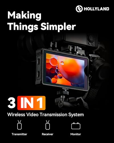Hollyland Mars M1 Enhanced Kamera Field Monitor 4K HDMI & SDI Video Funkstrecke Reichweite 150m Latenz 0.08s FHD 1920x1080 1000nit 5.5 Touch 3D LUT APP Videoüberwachung DC-Out Schnittstelle (1 Set)