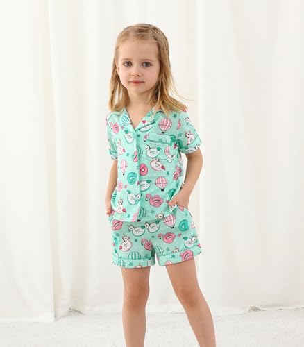 Image of Toddler Boys Girls Clothes Set Viscose from Bamboo Home Outfit Button Down Top Clothing Sets Soft with Pockets 2-5T