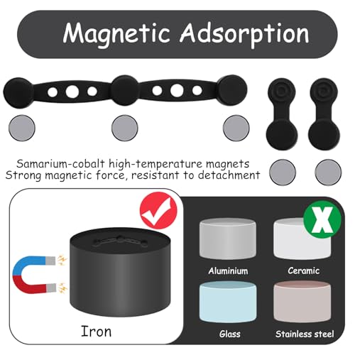 Yatrosynth 12 Stück Magnete für Airfryer Backpapier, Magnetische Backpapier Befestigungsschnalle, für Die Luftfritteuse Zum Festhalten Von Pergamentpapier - Runde Schwarz
