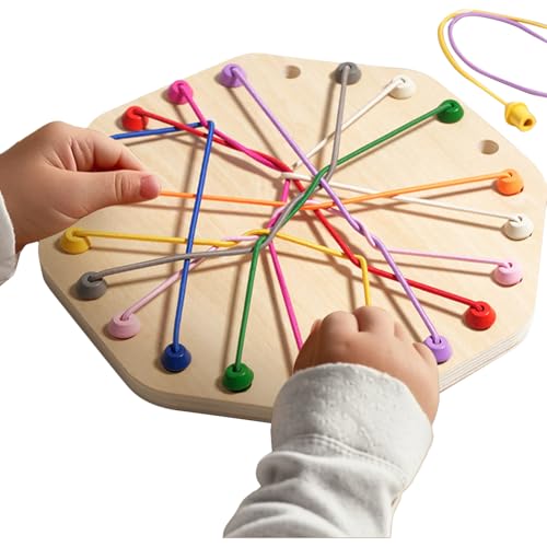 de Cuerda enredado: Juguete de Rejilla de Nudos, diseño Inteligente de Tarjeta, Juego de Cuerdas portátil | Diseño de bandejas de Madera con de Enfoque Cerebral, constructe