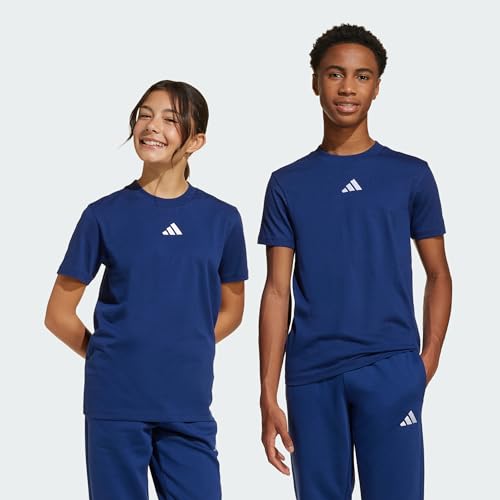 Adidas Unisex - Bambini Essentials T-Shirt, Dark Blue/White, 15-16 Years