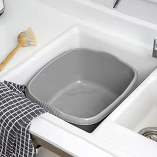 Rectangular Washing Up Bowl Wash Up Dish washing Washtub, Approx 12 Litre, 39 x 32 x 16 cm - Silver