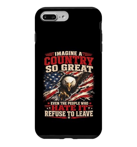 Imagine A Country So Great Patriotic Eagle�t���b�O ���p �X�}�z�P�[�X iPhone 7 Plus/8 Plus �p