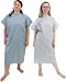 2 Pack - Blue and White Hospital Gown with Back Tie/Hospital Patient Gown with Ties - One Size Fits All
