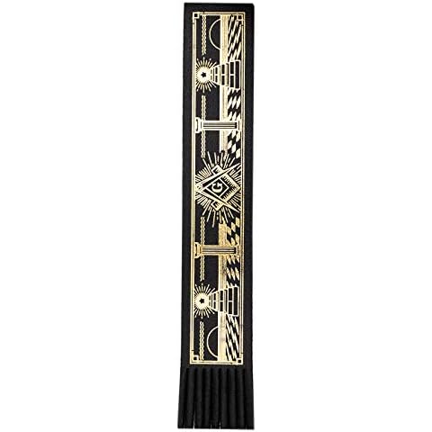 MasonicMan Freemasonry Leather Bookmark with Masonic Square and Compass Made in The UK (Black) Cover