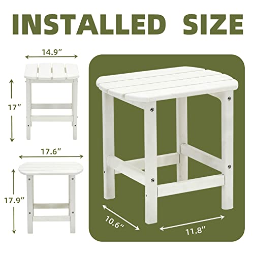 Kisun White Outdoor Side Table Weather Resistant Hdpe Adirondack Table (White) #TOP2