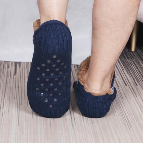 YELAIVP Adult Knitted Slipper Socks - Warm, Cozy, Fuzzy Non Slip Socks for Winter, Sleep, with Grips for Women & Men4