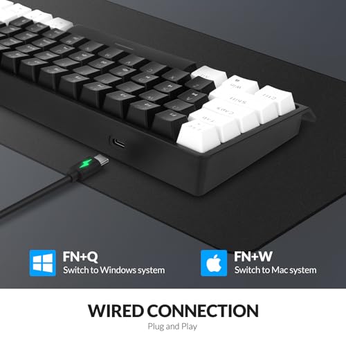 Rii RK806 60% Compact Blue Switch Keyboard