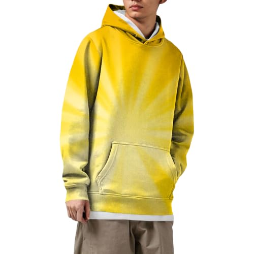 Sudaderas de hombre de tela con capucha modernas amarillas XXL sudadera de playa