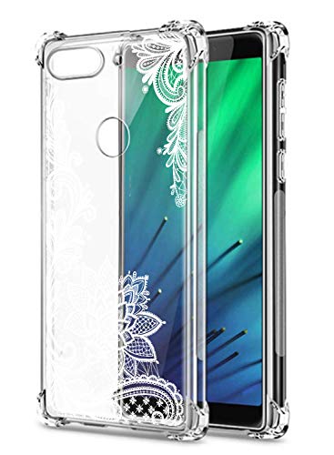 Oihxse Transparent Coque pour Oppo Realme X2 Pro/Reno ACE Souple TPU Silicone Protection Etui Air Cushion [Shock-Absorption] [Anti-Rayures] Fleurs Motif Housse Bumper (B3)