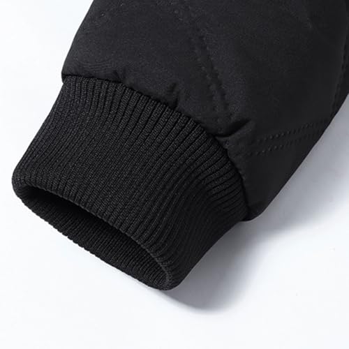 XiinxiGo Chaqueta Hombre Invierno Forro Polar Grueso Chaquetas con Cremallera Cuello Alto Cálida Sherpa Abrigo Casual Sudaderas sin Capucha Parka Caliente Corta Viento con Blsillo interior,Negro,XXL - imagen 6