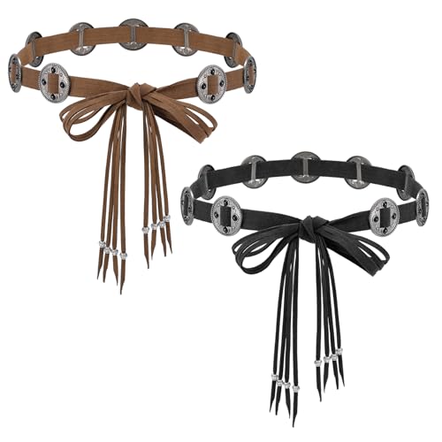 Western Style Belts Women's Tassel Rope Braid Waist Belt Woven Belt for Dress Vest Jeans