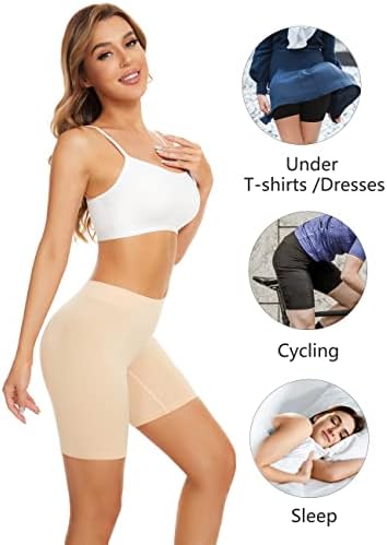 POKARLA 4 Pack Women's Cotton Underwear Boxer Shorts Anti Chafing Bike Shorts Boyshorts Panties
