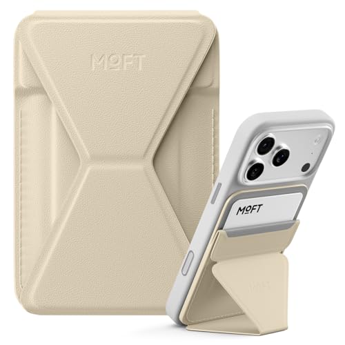 Image of MOFT Magnetic Wallet Stand Compatible with iPhone 16 /15 /14 /13 /12 Series, Angle Adjustment & MOVAS Phone Stand, Light Earthen Beige