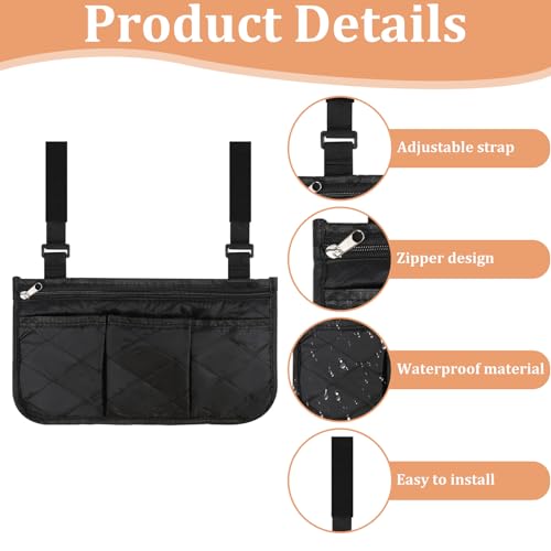 image for Zyghjort Wheelchair Side Bag, Wheelchairs Storage Bag Wheelchair Pouch
