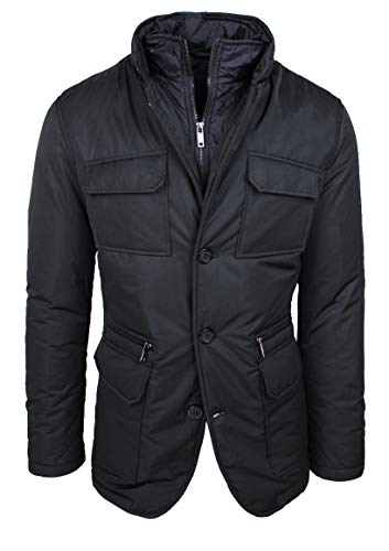 Elegante chaqueta de plumas para hombre con chaleco interior, Negro , M Cover