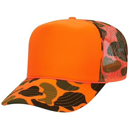 Image of OTTO Polyester Foam Front 5 Panel High Crown Mesh Back Trucker Hats in 97, Bulk, Wholesale