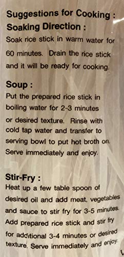 Rice Stick Noodle - 14 Oz. (Pack of 3 Bags) (Small) by Three Lady Brand