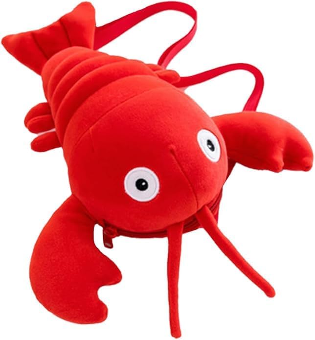 Adorable Lobster Plush Shoulder Bag - Kawaii Animal Shape Crossbody Bag, Novelty Purse Wallet Messenger Bag