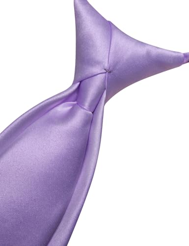 Image of Barry.Wang Boys Ties Pre-Tied Satin Solid Color Kids Tie Pocket Square Set Adjustable Formal Necktie Graduation School