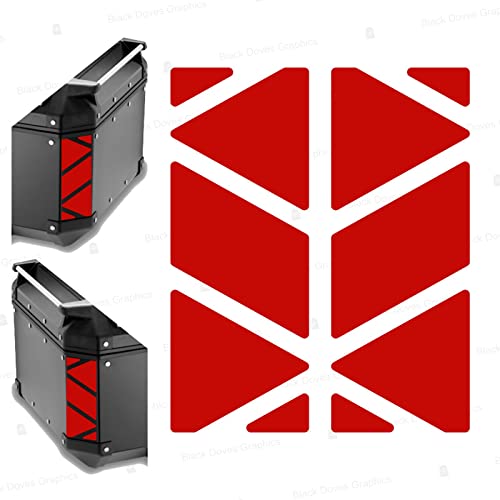 Reflectantes Adhesivos compatibles con Givi Monokey Trekker Outback Baúl Aluminio Top Case 42 58 ltr (Rojo)
