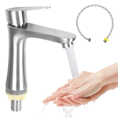 Petit Robinet WC Pour Invités - En Acier Inoxydable - Robinet d'Eau Froide - Pour Gâteau, Bar, Salle de Bain
