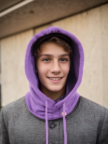 Unisex Sporty Snood Hat with drawstring Hood Scarf Neck Warmer Winter Balaclava Hood3