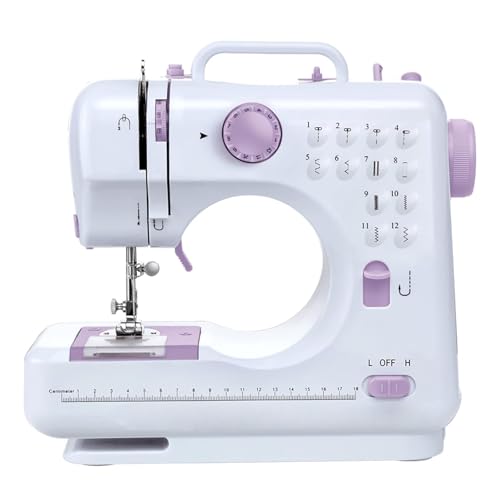 Image of Mini Sewing Machine For Beginner, Portable Machine,12 Built-In Stitches Small Double Threads And Two Speed Multi-Function Mending With Foot Pedal Kids, Women (B13)