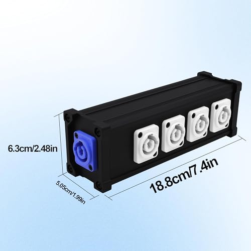 Adaptador PowerCon 1 Entrada a 4 Salidas 3 Pines Hembra miniatura 6