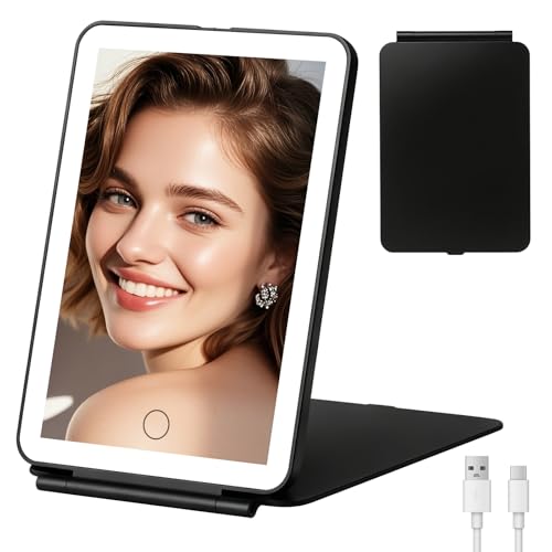 FUNTOUCH 2000mAh Rechargeable Travel Makeup Mirror with Light