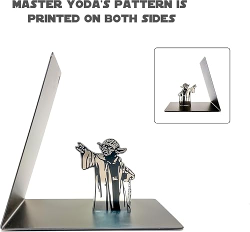 Master Yoda Force, Fermalibri in metallo con stampa su entrambi i lati, motivo con Yoda, regalo creativo per gli appassionati di Star - Gadget - Immagine 3