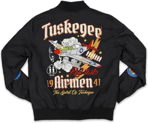 Tuskegee Airmen S5 Mens Bomber Jacket [Black - 3XL] - ID#683233
