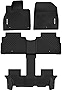 OEDRO 3 Row Floor Mat Liner Set Compatible with 2020-2023 Kia Telluride with 2nd Bucket Seats Without Center Console, Custom Fit TPE All Weather Floor Liners, Black