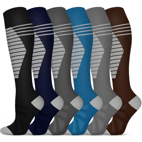 Hi Clasmix Graduated Compression Socks for Women&Men Wide Calf Comfort Best for Circulation,Pregnancy,Media,Nurse,Running,Travel